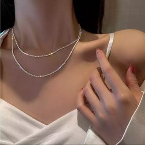 NWT Silver Sparkle Chain Necklace